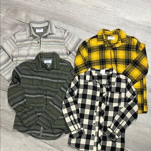 Boys Plaid and Striped Button-Up Shirts Set 10-12